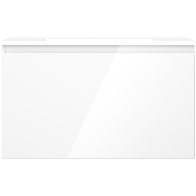 Mexen Orio Badezimmerschrank 80 cm mit Waschbecken Otis, 1 Schublade, weiß glänzend - 91A10-08047-1-BF00-W18M00