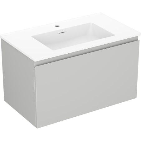 Mexen Orio Badezimmer-Wandschrank 80 cm mit Waschbecken Otis, 1 Schublade, grau matt/weiß matt - 91A10-08047-1-BF62-W18M01