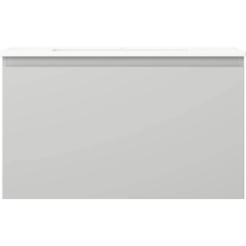 Mexen Orio Badezimmer-Wandschrank 80 cm mit Waschbecken Otis, 1 Schublade, grau matt/weiß matt - 91A10-08047-1-BF62-W18M01