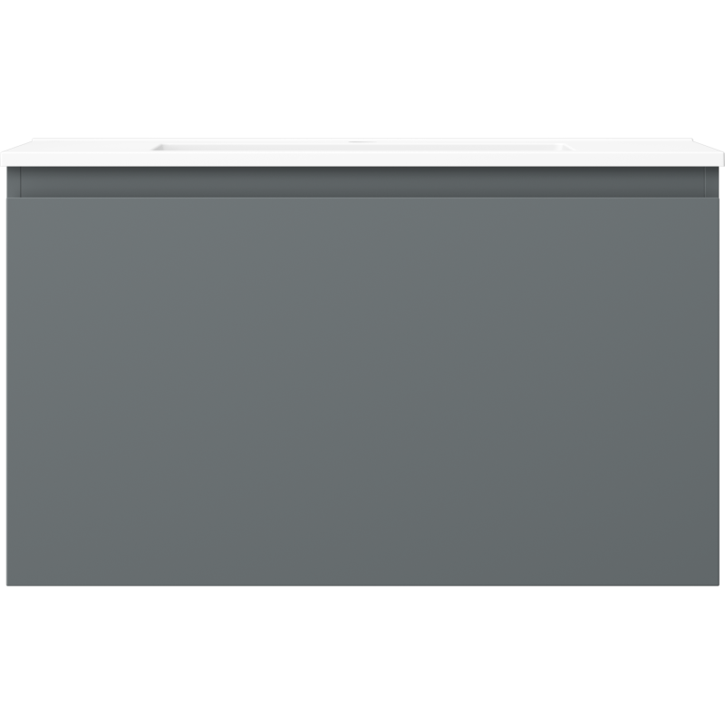 Mexen Orio Badezimmerschrank 80 cm mit Waschbecken Otis, 1 Schublade, grafit matt/weiß matt - 91A10-08047-1-BF66-W18M01