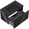 Mexen Orio Badezimmerschrank 80 cm mit Waschbecken Otis, 1 Schublade, schwarz glänzend/schwarz matt - 91A10-08047-1-BF70-W18M71