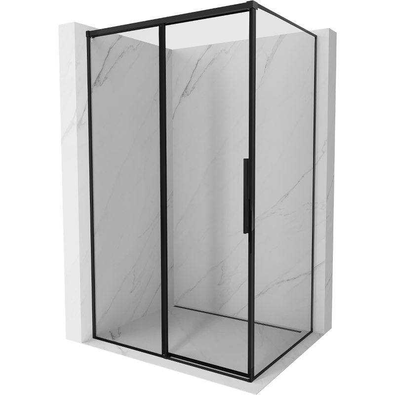 Mexen Rox Duschkabine, Schiebetür links, 110 x 70 cm, schwarzer Rahmen, schwarz - 8C2-110-070-70-70-L