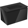Mexen Orio Badezimmerschrank 80 cm mit Waschbecken Otis, 1 Schublade, schwarz glänzend/schwarz matt - 91A10-08047-1-BF70-W18M71