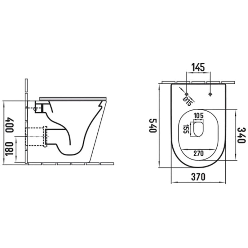 Mexen Rico Stand-WC-Schüssel Rimless mit Toilettensitz Soft-Close Slim, Duroplast, Weiß Glanz - 32724000