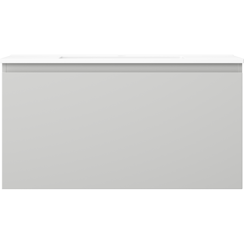 Mexen Orio Badezimmerschrank 90 cm mit Waschbecken Otis, 1 Schublade, grau matt/weiß matt - 91A10-09047-1-BF62-W18M01
