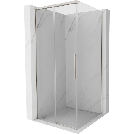 Mexen Rox Duschkabine, Schiebetür, 120 x 120 cm, transparent, gebürstetes Nickel - 8C2-120-120-97-00