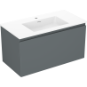 Mexen Orio Badezimmerschrank 90 cm mit Waschbecken Otis, 1 Schublade, graphit matt/weiß matt - 91A10-09047-1-BF66-W18M01