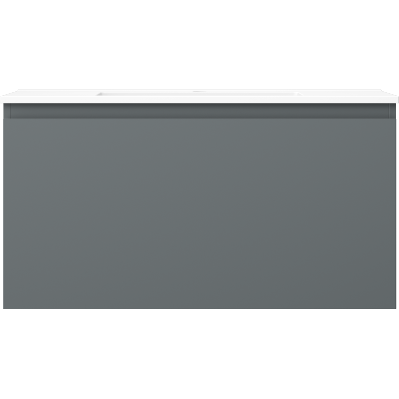 Mexen Orio Badezimmerschrank 90 cm mit Waschbecken Otis, 1 Schublade, graphit matt/weiß matt - 91A10-09047-1-BF66-W18M01