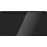 Mexen Orio Badezimmerschrank 90 cm mit Waschbecken Otis, 1 Schublade, Schwarz glänzend/Schwarz matt - 91A10-09047-1-BF70-W18M71