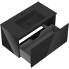 Mexen Orio Badezimmerschrank 90 cm mit Waschbecken Otis, 1 Schublade, Schwarz glänzend/Schwarz matt - 91A10-09047-1-BF70-W18M71