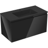 Mexen Orio Badezimmerschrank 90 cm mit Waschbecken Otis, 1 Schublade, Schwarz glänzend/Schwarz matt - 91A10-09047-1-BF70-W18M71