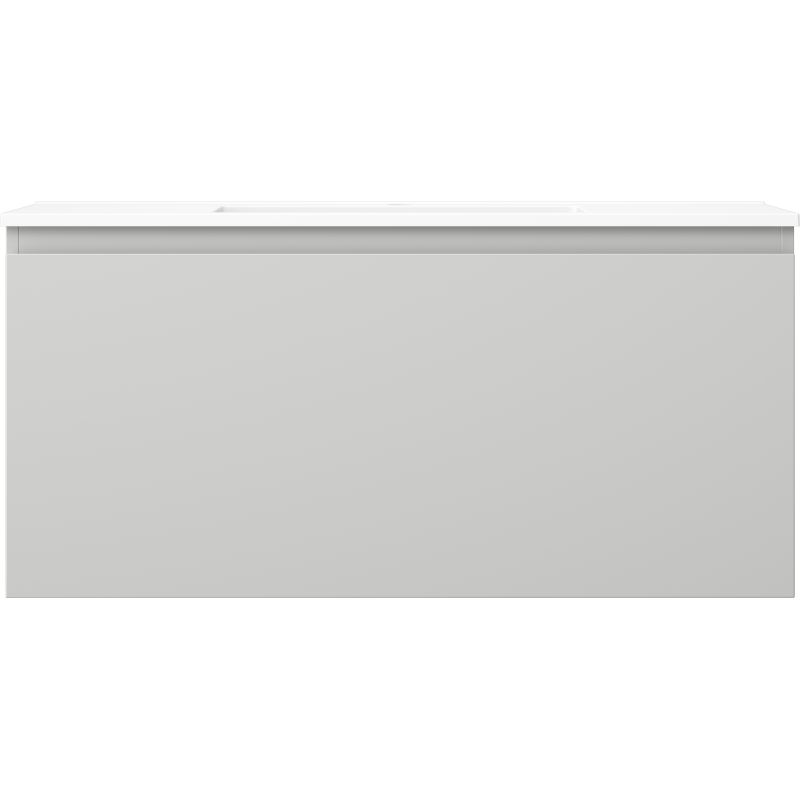 Mexen Orio Badezimmerunterschrank 100 cm mit Waschbecken Otis, 1 Schublade, grau matt/weiß matt - 91A10-10047-1-BF62-W18M01
