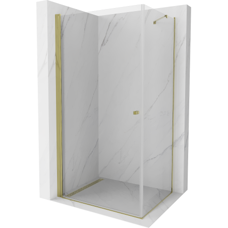 Mexen Pretoria Duschkabine mit Schwingtüre 70 x 80 cm, transparent, gold - 852-070-080-50-00