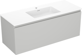 Mexen Orio Badezimmerunterschrank 120 cm mit Waschbecken Otis, 1 Schublade, grau matt/weiß matt - 91A10-12047-1-BF62-W18M01