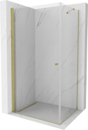 Mexen Pretoria Duschkabine schwenkbar 80 x 90 cm, transparent, gold - 852-080-090-50-00