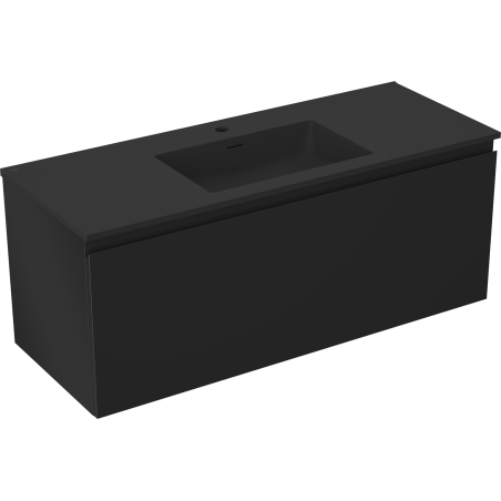 Mexen Orio Badezimmerschrank 120 cm mit Waschbecken Otis, 1 Schublade, schwarz matt - 91A10-12047-1-BF71-W18M71