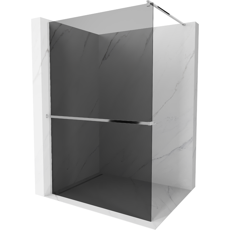 Mexen Kioto+ Duschwand mit Ablage Walk-in 70 x 200 cm, graphit, chrom - 800-070-121-01-40