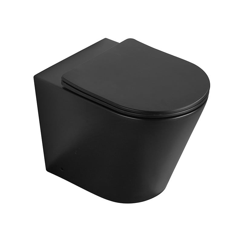 Mexen Rico Stand-WC Rimless mit Slim-Absenkautomatik-Sitz, Duroplast, Schwarz Matt - 32724085