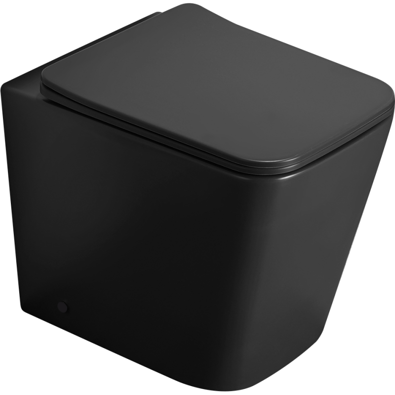 Mexen Cube WC-Stehschüssel Rimless mit Slim-Absenkautomatik, Duroplast, Schwarz Matt - 32924085