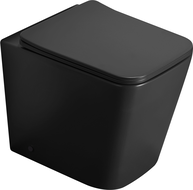 Mexen Cube WC-Stehschüssel Rimless mit Slim-Absenkautomatik, Duroplast, Schwarz Matt - 32924085