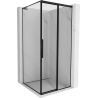 Mexen Rox L Duschkabine, Schiebetür rechts 95 x 95 cm, schwarzer Rahmen, schwarz - 8C2L-095-095-70-70-P