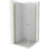 Mexen Pretoria Duo-Duschkabine schwenkbar 90 x 90 cm, transparent, gold - 852-090-090-50-00-02