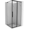 Mexen Rox L Duschkabine rechts schiebbar 100 x 100 cm, schwarzer Rahmen, schwarz - 8C2L-100-100-70-70-P