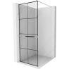 Mexen Kioto+ Duschtür mit Regal Walk-in 90 x 200 cm, schwarzes Gitter, Chrom - 800-090-121-01-77