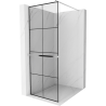Mexen Kioto+ Duschwand mit Ablage Walk-in 80 x 200 cm, schwarzes Raster, Chrom - 800-080-121-01-77