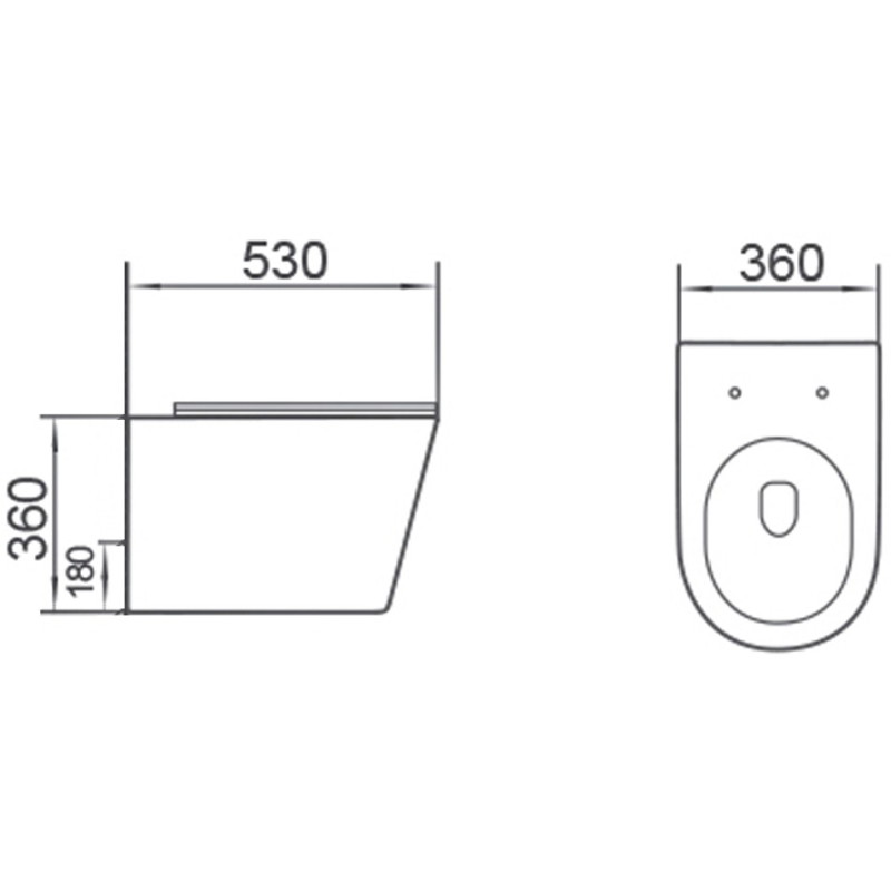 Mexen Rico 2.0 WC-Schüssel Rimless Tornado mit Slim-Absenkautomatik-Sitz, Duroplast, Weiß Hochglanz - 3072L4000T