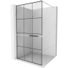 Mexen Kioto+ Duschwand mit Ablage Walk-in 100 x 200 cm, schwarzes Gitter, Chrom - 800-100-121-01-77