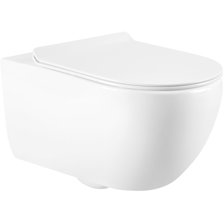 Mexen Carmen 2.0 WC-Becken Rimless mit Slim-Absenkautomatik-Sitz, Duroplast, weiß glänzend - 3088L4000