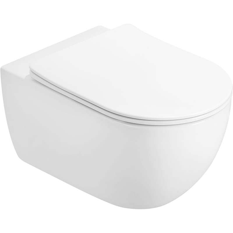 Mexen Carmen 2.0 WC-Schüssel Rimless Tornado mit Slim-Softclose-Sitz, Duroplast, glänzend weiß - 3088L4000T