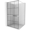 Mexen Kioto+ Duschwand mit Regal Walk-in 120 x 200 cm, schwarzes Gitter, Chrom - 800-120-121-01-77