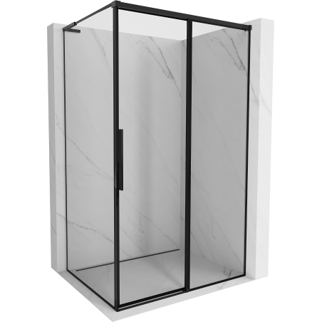 Mexen Rox L Duschkabine, rechts verschiebbar, 95 x 120 cm, schwarzer Rahmen, schwarz - 8C2L-095-120-70-70-P