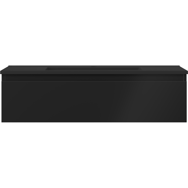Mexen Orio Badezimmerschrank 90 cm mit Waschbecken Otis, 1 Schublade, schwarz matt - 91A10-09023-1-BF71-W18M71