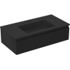 Mexen Orio Badezimmerschrank 90 cm mit Waschbecken Otis, 1 Schublade, schwarz matt - 91A10-09023-1-BF71-W18M71