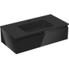 Mexen Orio Badezimmerschrank 90 cm mit Waschbecken Otis, 1 Schublade, schwarz glänzend/schwarz matt - 91A10-09023-1-BF70-W18M71