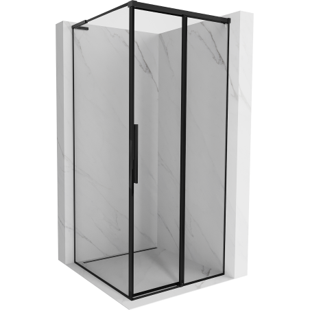 Mexen Rox L Duschkabine, Schiebetür, rechts, 120 x 120 cm, schwarzer Rahmen, schwarz - 8C2L-120-120-70-70-P