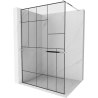 Mexen Kioto+ Duschwand mit Regal Walk-in 80 x 200 cm, schwarzes Muster, Chrom - 800-080-121-01-78