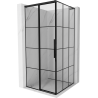 Mexen Rox L Duschkabine, schiebbar, links 95 x 95 cm, schwarzes Gitter, schwarz - 8C2L-095-095-70-77-L