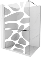 Mexen Kioto+ Dusche mit Ablage Walk-in 90 x 200 cm, weiße Welle, Chrom - 800-090-121-01-97