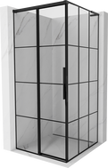 Mexen Rox L Duschkabine, Schiebetür links 100 x 100 cm, schwarzes Gitter, schwarz - 8C2L-100-100-70-77-L