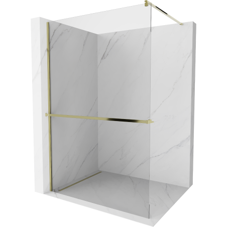 Mexen Kioto+ Duschwand mit Regal Walk-in 120 x 200 cm, transparent, gold - 800-120-121-50-00