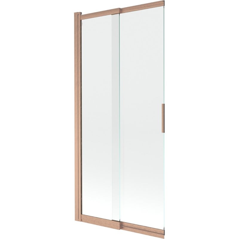 Mexen Fox Duschabtrennung, 2-flügelig, verschiebbar, 85 x 150 cm, transparent, gebürstetes Kupfer - 891-085-002-65-00