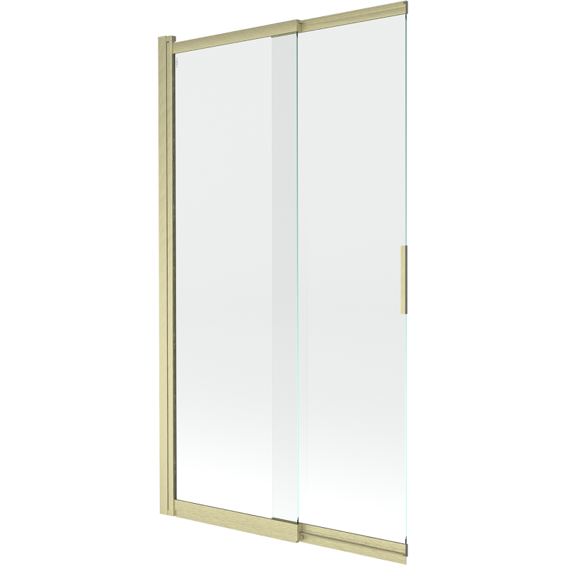 Mexen Fox Duschwand 2-flügelig verschiebbar 100 x 150 cm, transparent, gebürstetes Gold - 891-100-002-55-00