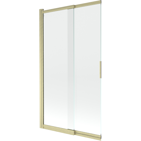 Mexen Fox Duschwand 2-flügelig verschiebbar 100 x 150 cm, transparent, gebürstetes Gold - 891-100-002-55-00