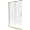 Mexen Fox Duschwand 2-flügelig verschiebbar 100 x 150 cm, transparent, gebürstetes Gold - 891-100-002-55-00