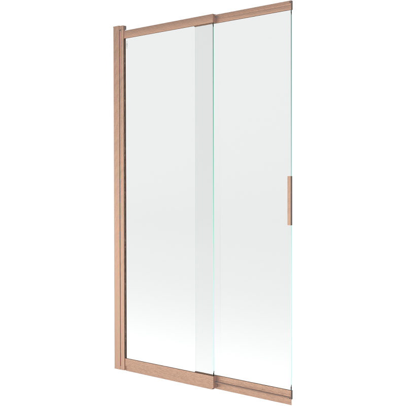 Mexen Fox Duschwand 2-flügelig verschiebbar 100 x 150 cm, transparent, gebürstetes Kupfer - 891-100-002-65-00
