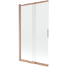 Mexen Fox Duschwand 2-flügelig verschiebbar 100 x 150 cm, transparent, gebürstetes Kupfer - 891-100-002-65-00